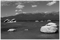 Boulders, Sand Harbor, Lake Tahoe-Nevada State Park, Nevada. USA (black and white)