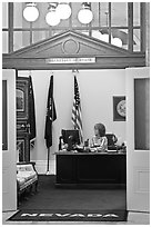 Office of the Secretary of State inside Nevada State Capitol. Carson City, Nevada, USA ( black and white)
