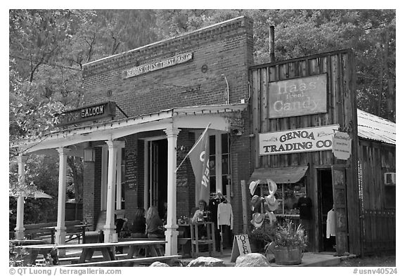 Genoa saloon and trading company. Genoa, Nevada, USA (black and white)