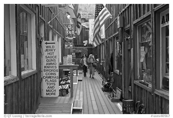 Alley. Virginia City, Nevada, USA (black and white)