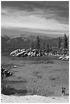 Sandy Cove, Lake Tahoe-Nevada State Park, Nevada. USA ( black and white)