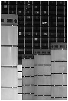 Columns and Baillys facade night. Las Vegas, Nevada, USA ( black and white)