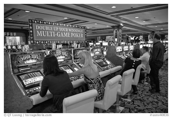 Gambling with gaming  machines. Las Vegas, Nevada, USA