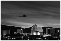 Reno skyline at night. Reno, Nevada, USA ( black and white)