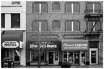 Downtown facade and businesses. Reno, Nevada, USA ( black and white)