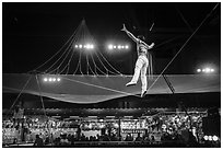 Circus act, Circus Circus casino. Reno, Nevada, USA ( black and white)