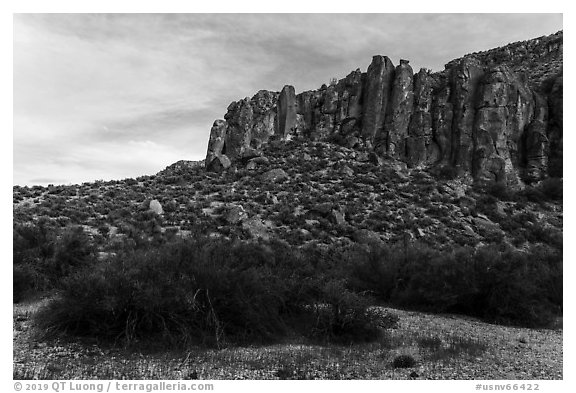 Valley of Faces cliffs. Basin And Range National Monument, Nevada, USA (black and white)