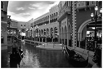 Interior of the Venetian casino. Las Vegas, Nevada, USA (black and white)