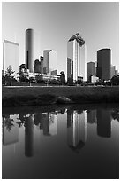 Skyscrapers and reflections. Houston, Texas, USA ( black and white)