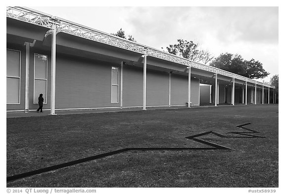 Main Menil Collection building. Houston, Texas, USA (black and white)