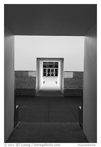 Doors, James Turrel Skyspace, Rice University. Houston, Texas, USA (black and white)
