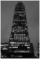 Williams (Transco) Tower at night. Houston, Texas, USA ( black and white)
