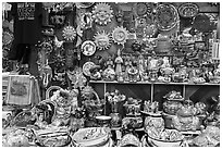 Handicrafts from Mexico for sale, Market Square. San Antonio, Texas, USA ( black and white)