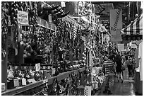 Market Square mexican shopping district. San Antonio, Texas, USA ( black and white)