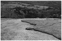 Granite slabs from top of Enchanted Rock. Texas, USA ( black and white)