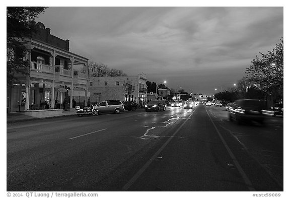 Main street. Fredericksburg, Texas, USA (black and white)