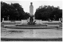 Basin and Texas Tower, University of Texas. Austin, Texas, USA ( black and white)