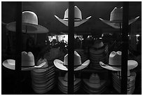 Cowboys hats for sale. Fort Worth, Texas, USA ( black and white)