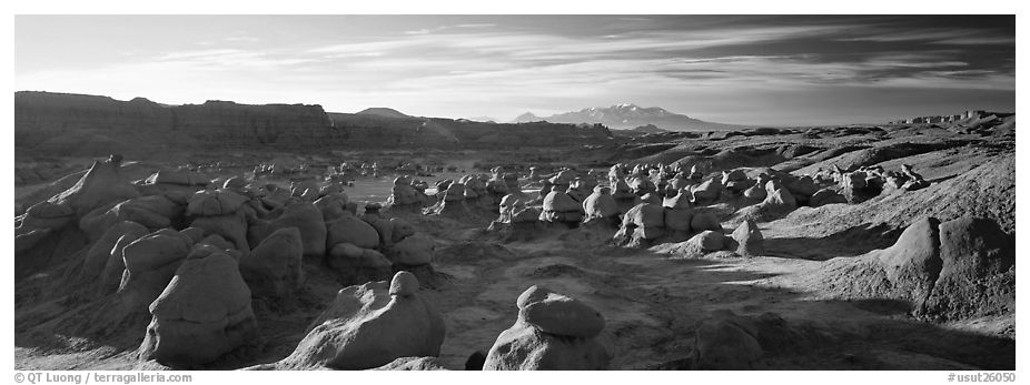 Goblin Valley scenery. Utah, USA (black and white)