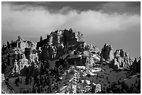 Hoodoos and cliffs in winter, Red Canyon. Utah, USA (black and white)