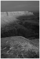 Cliffs near Muley Point, sunset. Bears Ears National Monument, Utah, USA ( black and white)