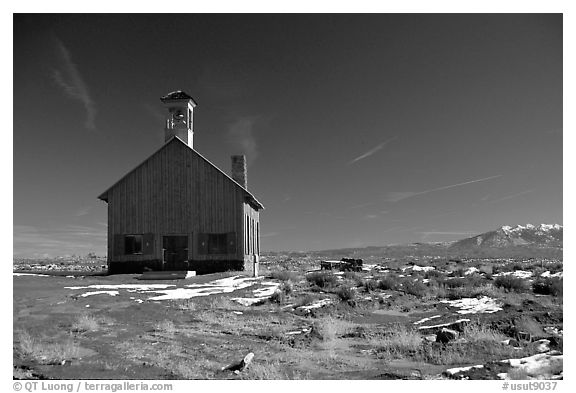 Church near Moab. Utah, USA (black and white)