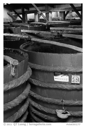 Fish Sauce distillery, Duong Dong. Phu Quoc Island, Vietnam (black and white)