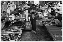 Fish market, Duong Dong. Phu Quoc Island, Vietnam (black and white)