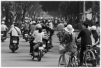 Street traffic. Ho Chi Minh City, Vietnam (black and white)
