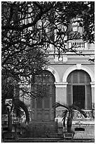 Colonial-area building. Ho Chi Minh City, Vietnam ( black and white)