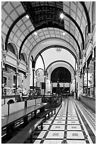 Inside of Central Post office designed by Gustave Eiffel. Ho Chi Minh City, Vietnam ( black and white)
