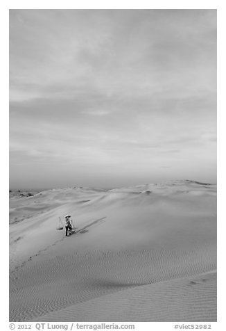 Sand dune landscape with figure. Mui Ne, Vietnam
