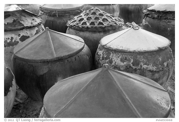 Amphorae for storage of traditional Vietnamese fish sauce Nuoc Mam. Mui Ne, Vietnam