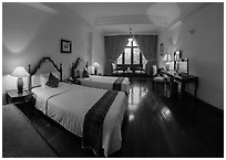 Saigon Morin Hotel guestroom. Hue, Vietnam (black and white)
