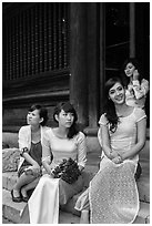 Bridal party, Temple of the Litterature. Hanoi, Vietnam ( black and white)