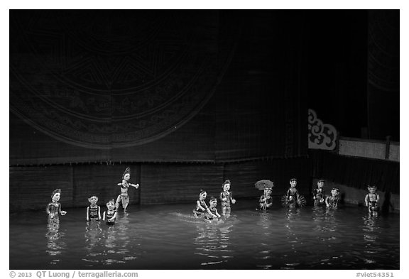 Water puppets (12 characters from various skits), Thang Long Theatre. Hanoi, Vietnam