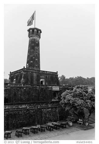Flag Tower, Hanoi Citadel. Hanoi, Vietnam (black and white)