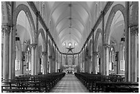 Church interior. Tra Vinh, Vietnam (black and white)