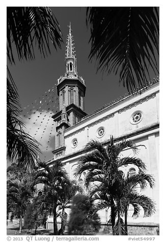 Church. Tra Vinh, Vietnam (black and white)