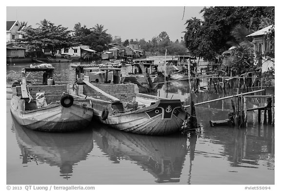 Boats loaded with bricks. Can Tho, Vietnam