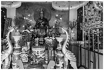 Altar of King Hung Vuong temple, Tao Dan park. Ho Chi Minh City, Vietnam ( black and white)