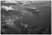 Aerial view of Nha Trang Bay. Vietnam ( black and white)