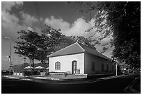 Old French Customs House, Con Son. Con Dao Islands, Vietnam ( black and white)