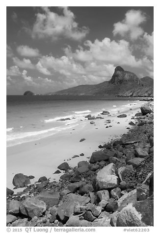 Nhat Beach and Ba Island. Con Dao Islands, Vietnam (black and white)