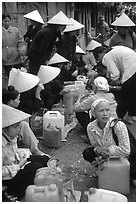 Alcohol stand, Cho Ra Market. Northeast Vietnam (black and white)