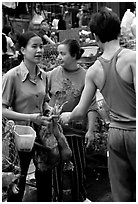 Market scene. Hanoi, Vietnam (black and white)