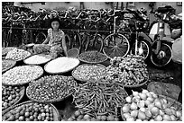 Vegetables and spices. Cholon, Ho Chi Minh City, Vietnam (black and white)