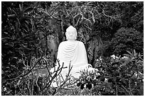 Buddha statue in the Marble mountains. Da Nang, Vietnam (black and white)
