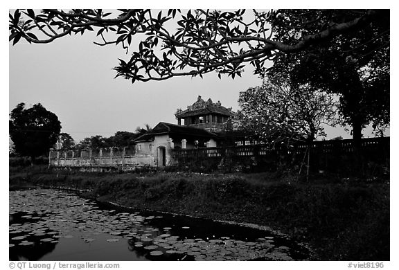 Imperial library, citadel. Hue, Vietnam (black and white)