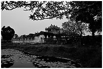 Imperial library, citadel. Hue, Vietnam (black and white)